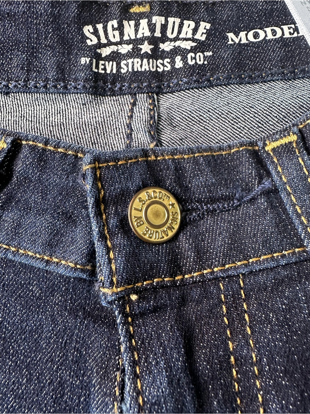 Signature by Levi Strauss Dark Blue Boot Cut Jeans - Picture 8 of 16
